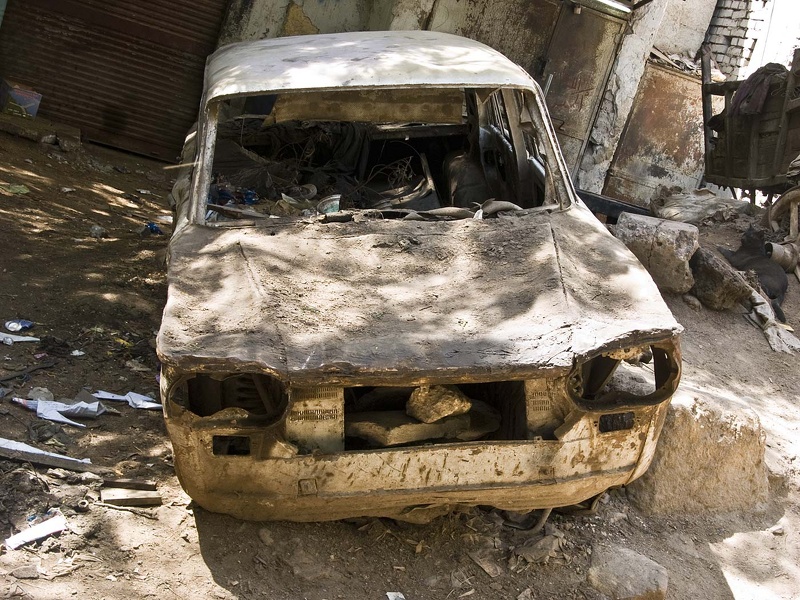 Burnt-out car 