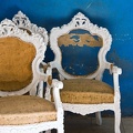 Two white armchairs 