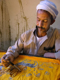 Atelier de batik au Centre d'Arts Wissa Wassef à Haraneya (Le Caire) 