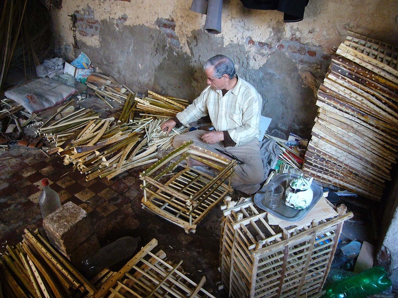 Fabricant de caisses en bois de palmier - Rosette (Egypte) 
