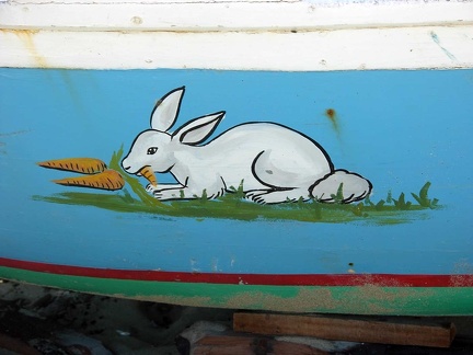 Painting on a fishing boat, Alexandria  