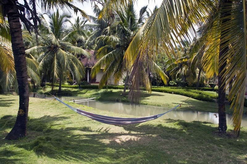 Garden of the hotel Aquaserena (Kollam, Kerala, India)  