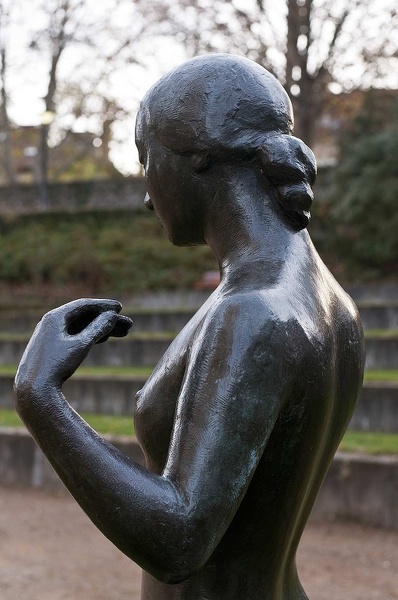 Girl standing. Bronze sculpture by Marcel Gimond. Museum of Grenoble  