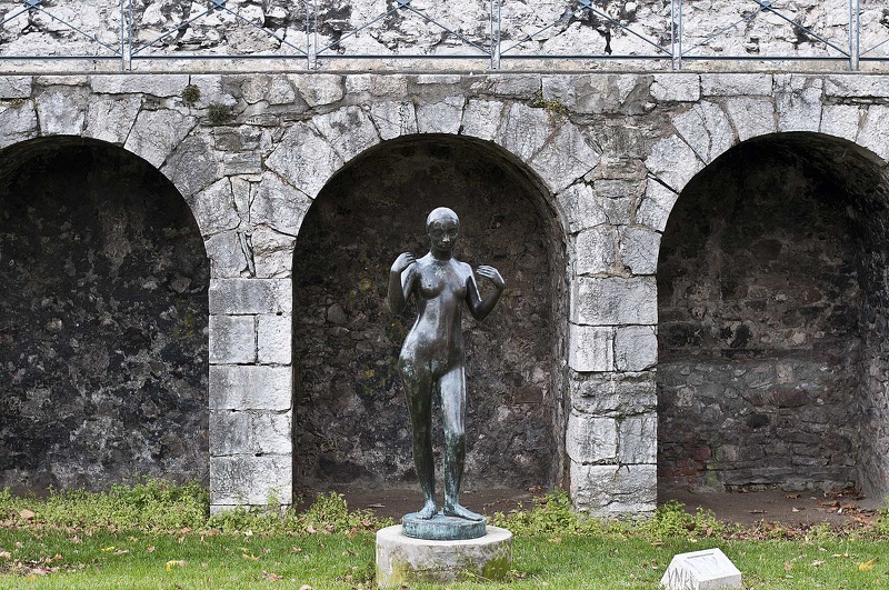 Girl standing. Bronze sculpture by Marcel Gimond. Museum of Grenoble  