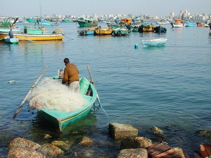 Fishermen and fishing port 
