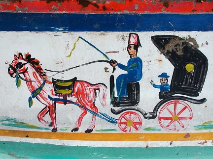 Painting on a fishing boat, Alexandria  