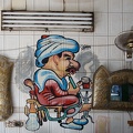 Painted wall in a café. Cairo 