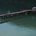 Wood pontoon. Lac d'Aiguebelette. Savoy  