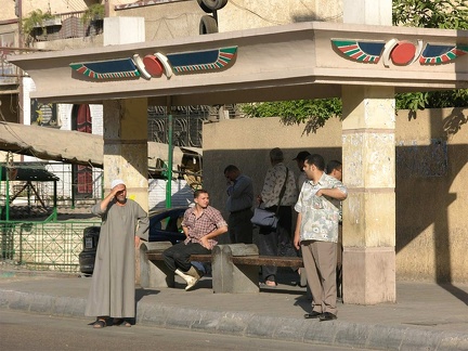 Bus shelter, Pyramid Street, Cairo 