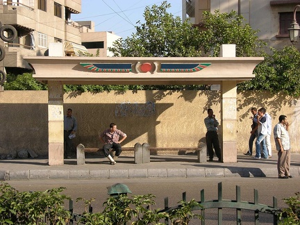 Bus shelter, Pyramid Street, Cairo 