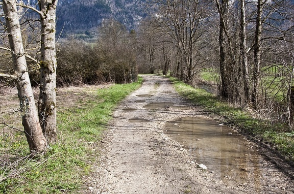 Chemin le long du Guiers mort. Saint-Laurent du Pont (Isère)