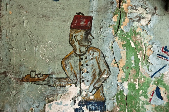 Painted wall in a café. Cairo 