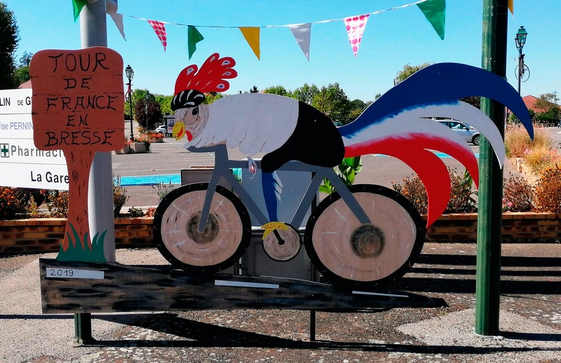 Poulet de Bresse cycliste (passage du Tour de France)